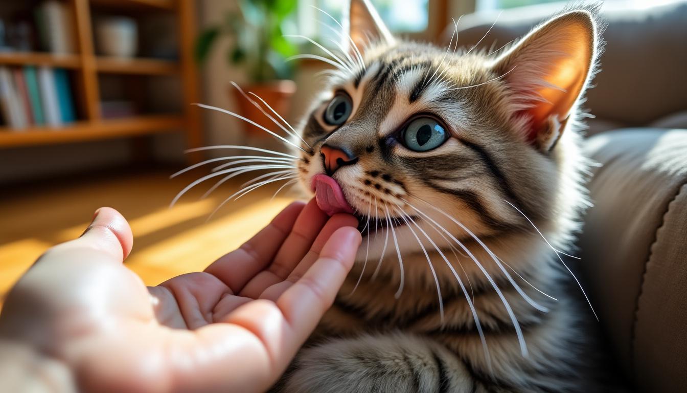 découvrez les raisons pour lesquelles votre chat vous lèche, un comportement affectueux qui exprime son attachement et ses émotions.