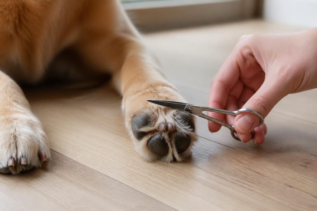 découvrez pourquoi il est important de couper les poils entre les coussinets de votre chien, avec des conseils pratiques et astuces pour bien entretenir ses pattes.