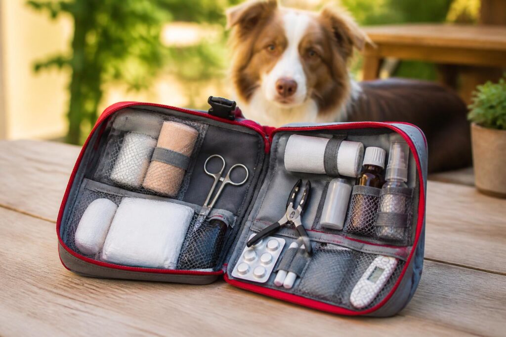 découvrez notre trousse de secours pour chien, idéale pour protéger votre compagnon en toutes circonstances grâce à des équipements indispensables et faciles à utiliser.