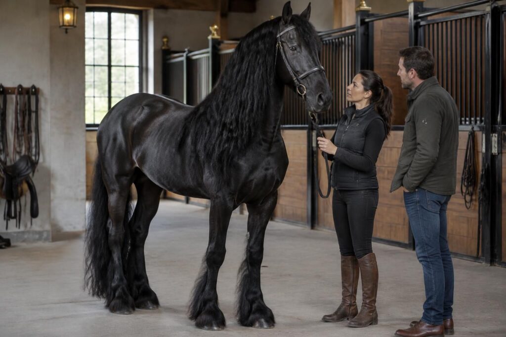 découvrez le prix d’un cheval frison, les facteurs qui influencent son coût et les frais à prévoir pour son achat et son entretien.